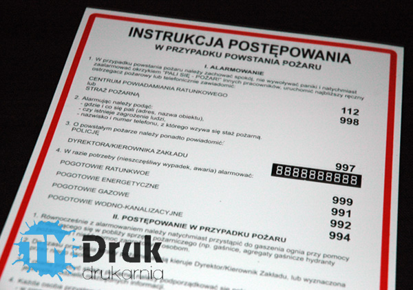 Znaki BHP i instrukcje drukowane sitodrukiem - Wrocław, Oława, Oleśnica, Brzeg